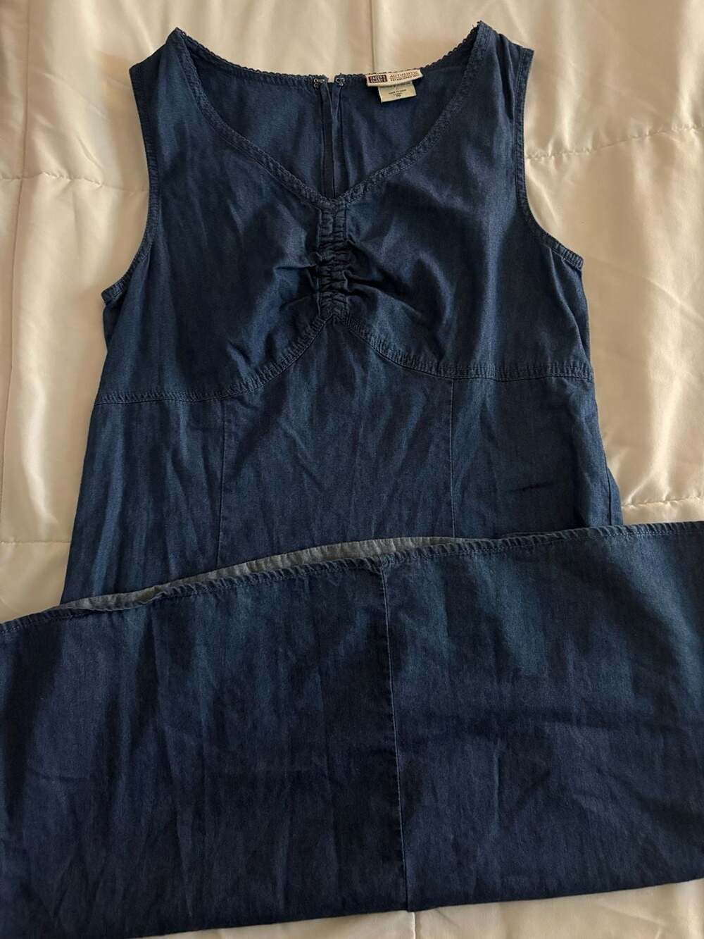 Faded Glory Authentic Sleeveless Ruched Denim Dress